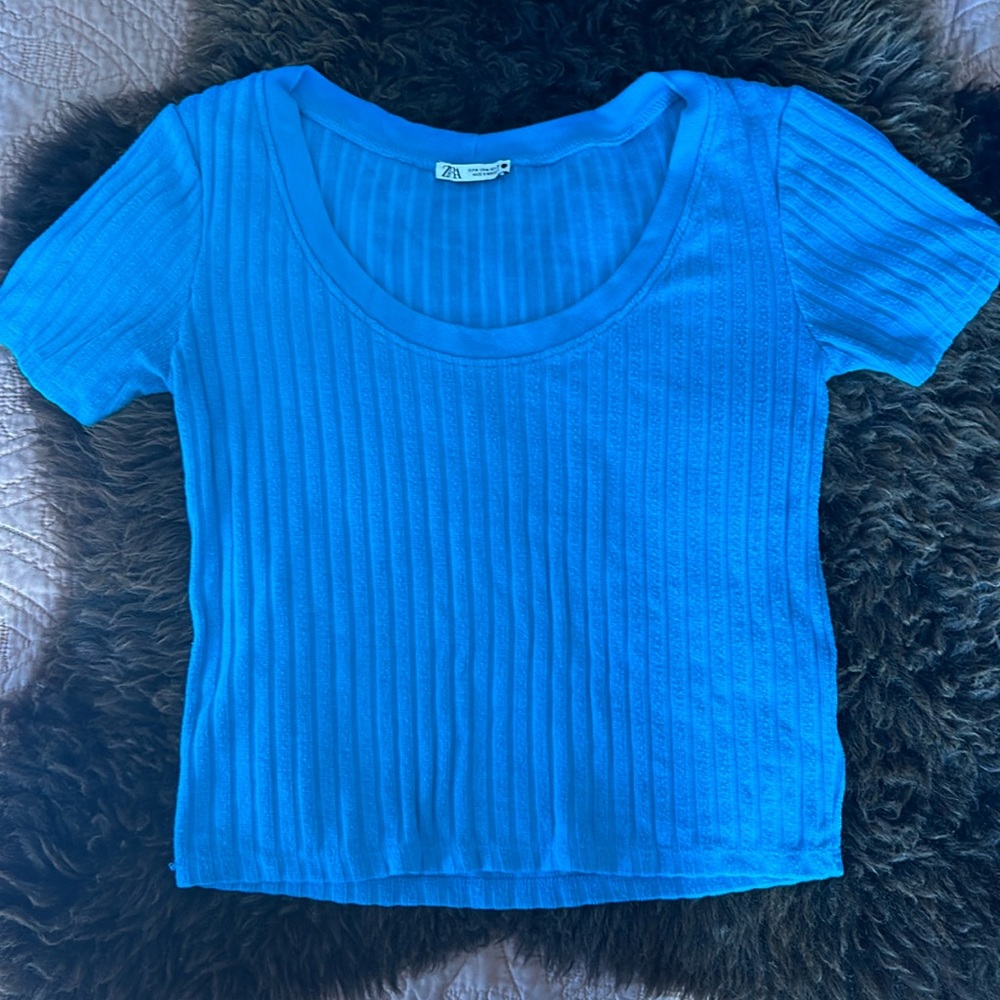 Zara cropped shirt
